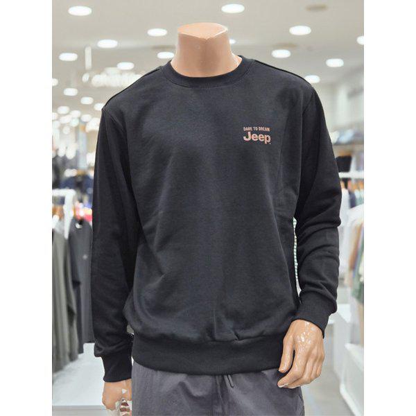 男女共用背中プリントスウェットシャツ(JQ3TSU891_BK)_DG