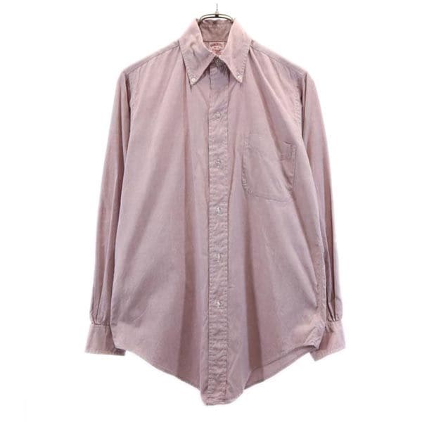 70s 80s ヴィンテージ USA製 長袖 ボタンダウンシャツ 14 1/2 ピンク系 メンズ