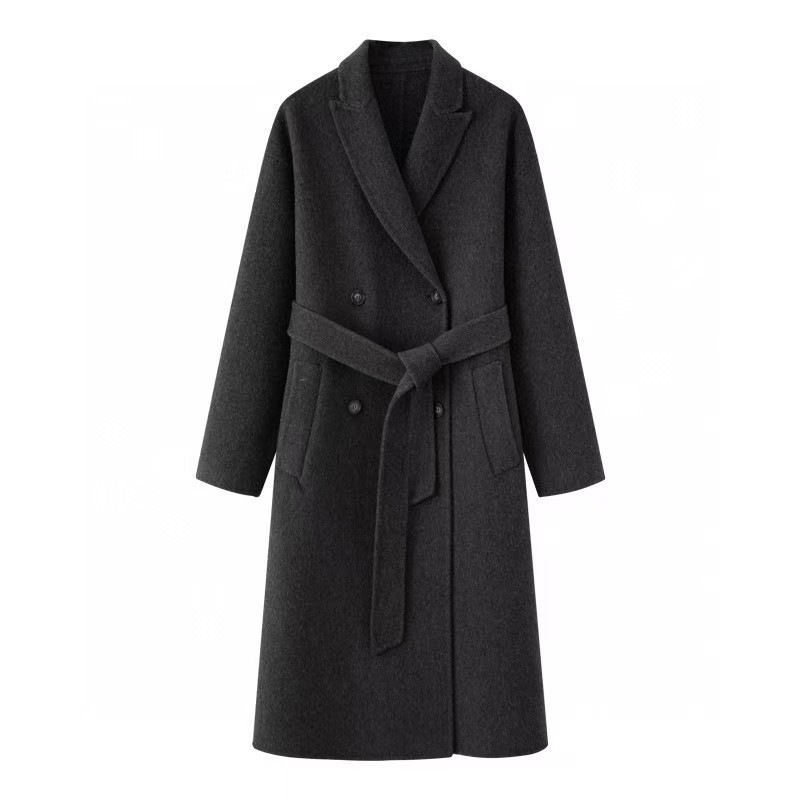 在庫あり 2025 の新作気質ブレストロングレースアップ両面ウールコートジャケット女性用 599a270682