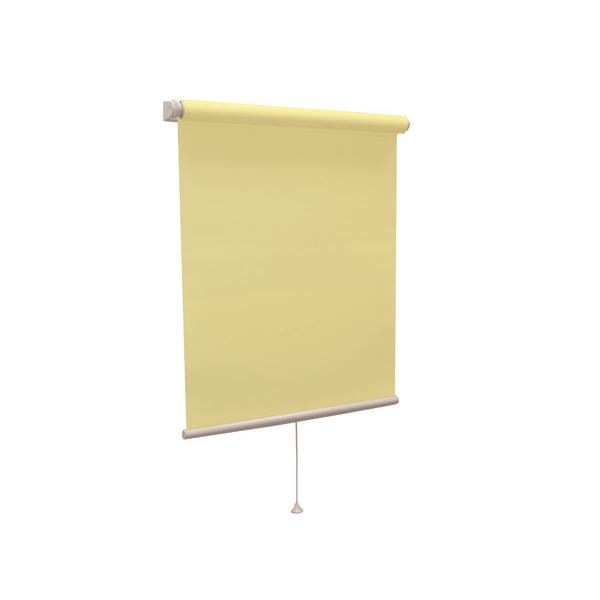 モダン ロールスクリーン (無地ウォッシャブル 90cm×180cm イエロー) 日本製 巻取りスピード調整機能付き 『ティオリオ』