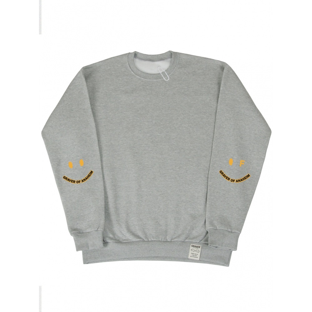 GRAVER エルボー ロゴスマイル マンツーマングレー