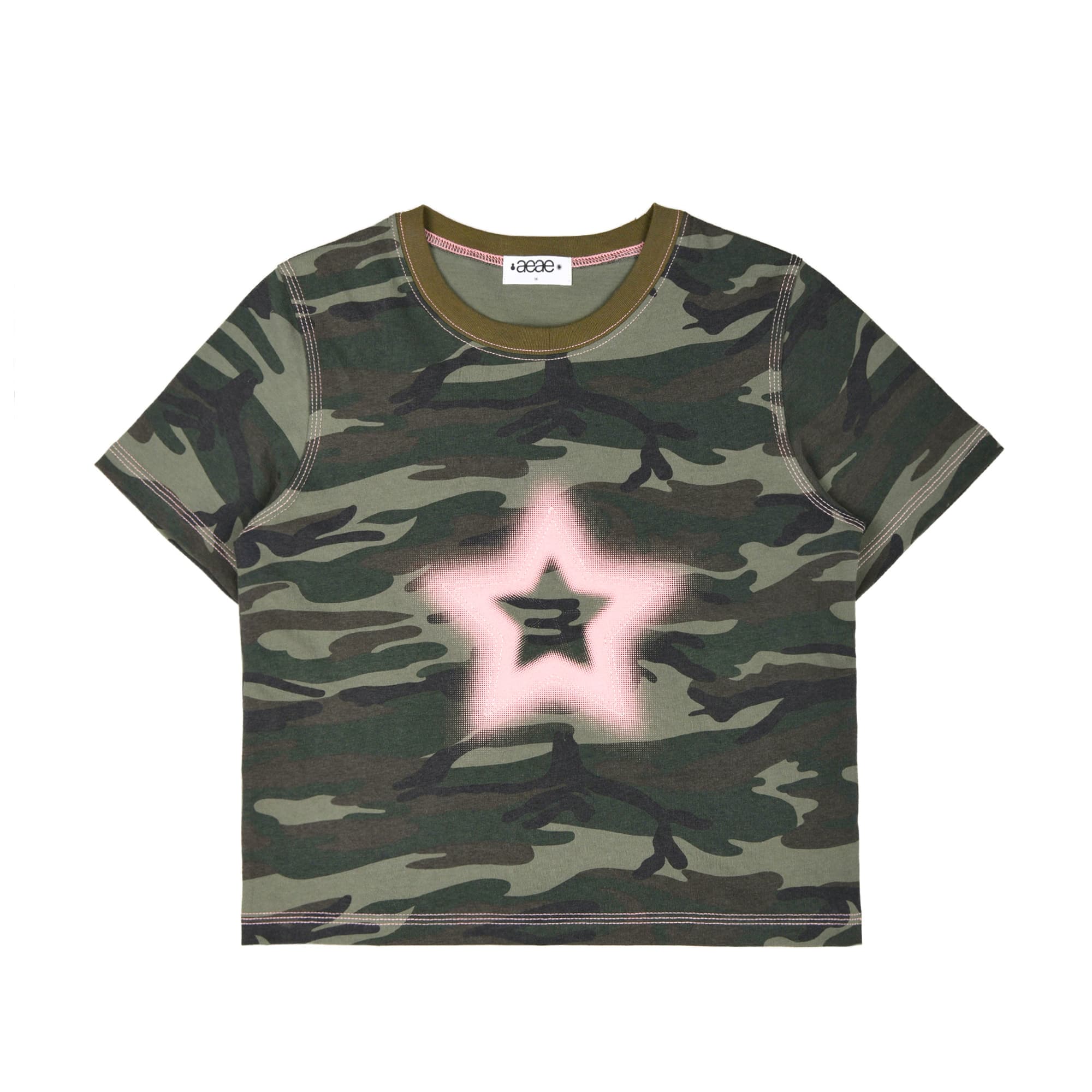 【aeae】 REVERSIBLE HALF TONE STAR T-SHIRTS : CAMO