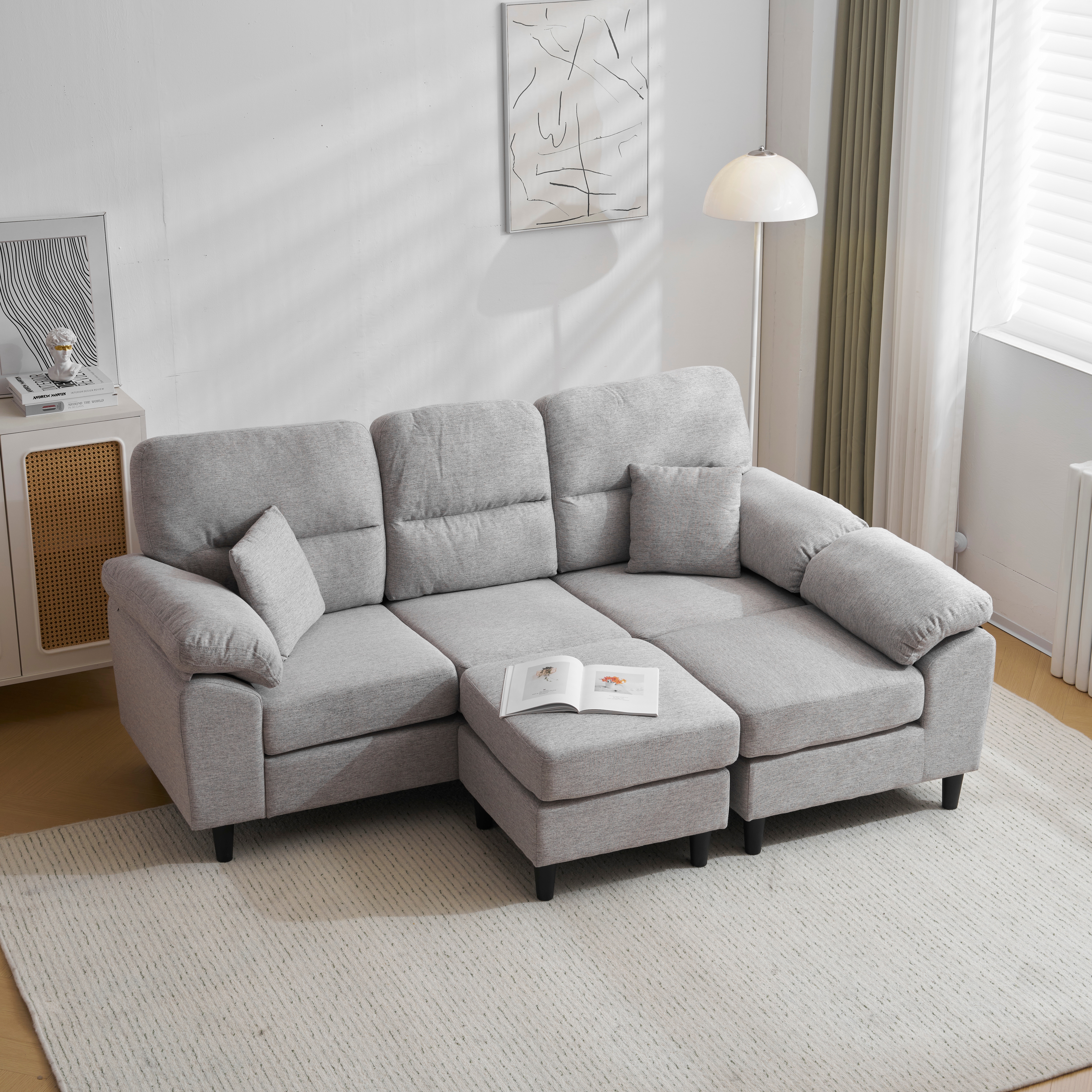 ソファ ソファーセット 5人掛け 2-5人掛け L字 クッション付き 肘付き コーナー ローソファー ローソファーセット