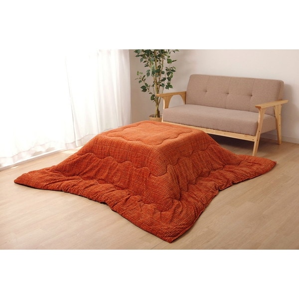 1181770200211 ノート 薄掛 こたつ布団 洗える 長方形 ずれないひも付き無地調 オレンジ 約190240cm メーカー直送