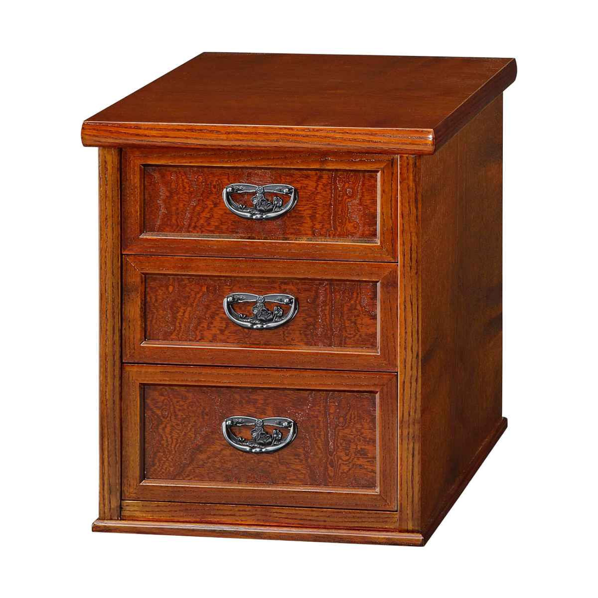 ミニチェスト 3段 脇置き けやき調 秋草 幅32cm チェスト サイドチェスト 引き出し 忍び箱 日本製 完成品 収納 家具 棚 三段 木製 和風 レトロ 小物収納