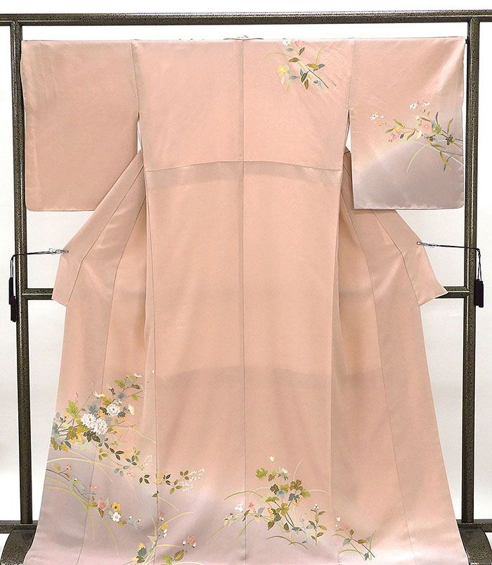 訪問着 未使用 正絹 四季花模様 身丈172.5cm 裄丈68.5cm 未着用 美品 新古品 着物 結婚式 入学式 卒業式 b4105