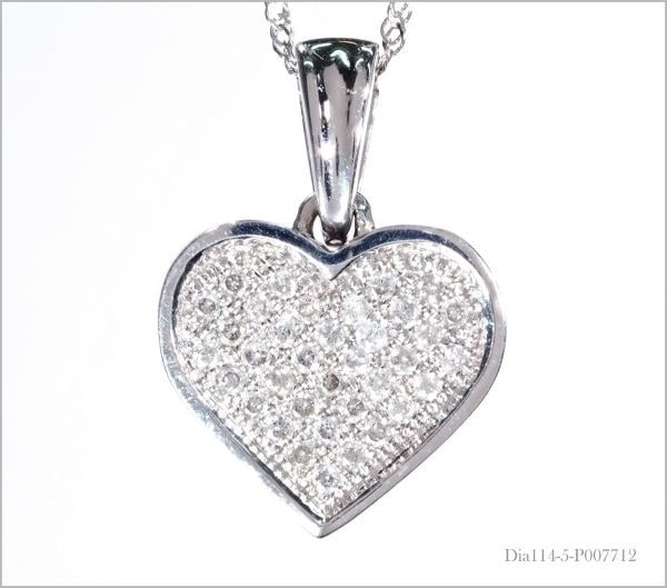 天然 ダイヤモンド ネックレス 上質 ハート 0.15ct K18WG 18金製品 74