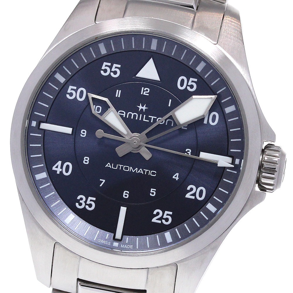 ハミルトン HAMILTON H76215140 カーキ パイロット 自動巻き メンズ 極美品 箱・保証書付き_861394【中古】
