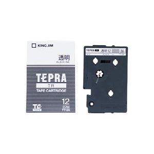 （まとめ）キングジム テプラTRテープ TT12K 透明に黒文字 12mm(×3セット)