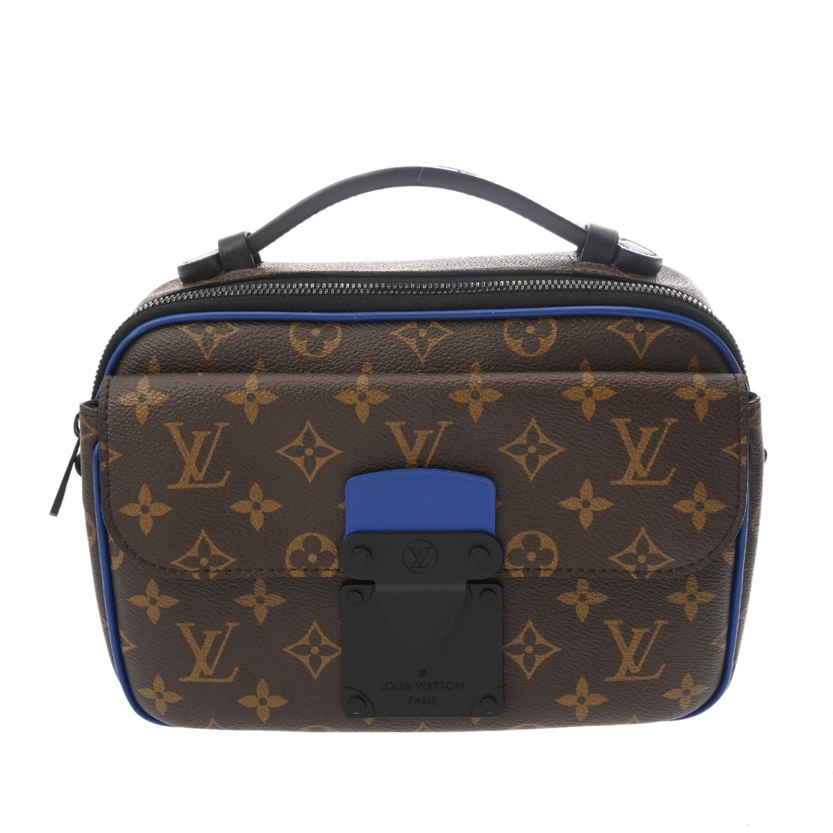 モノグラムマカサー Sロック メッセンジャー 2WAY ブラウン/ブルー M45863 メンズ モノグラムキャンバス ショルダーバッグ ABランク 中古 銀蔵