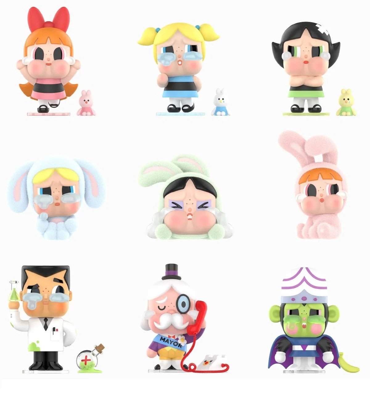 公式正規品POP MART CRYBABY × パワーパフ ガールズ シリーズ ガチャポン ブラインドボックス フィギュアモデル サプライズギフト