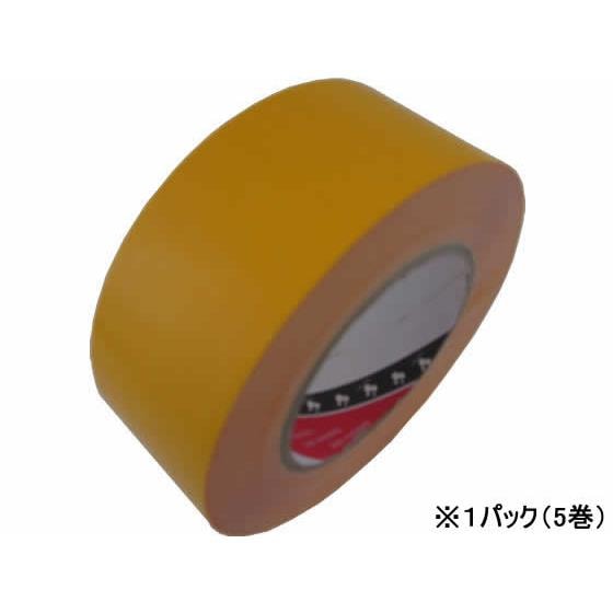 脱塩ビ ラインテープ 50mm×50m 黄 5巻 寺岡 No.365