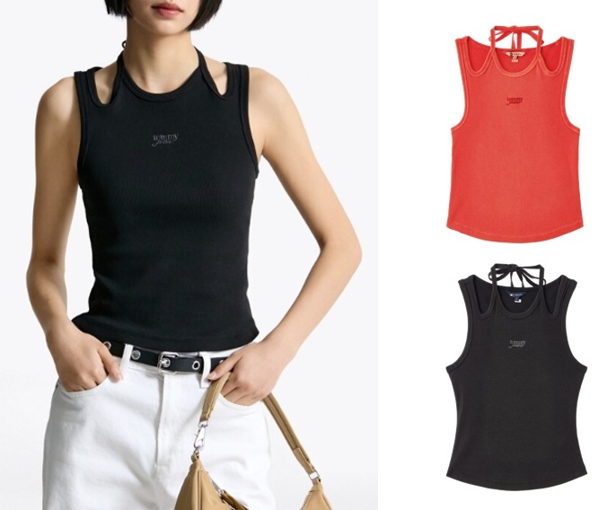 Tie Detail Rip Tank Top (T32F1TTO34TWT1 )