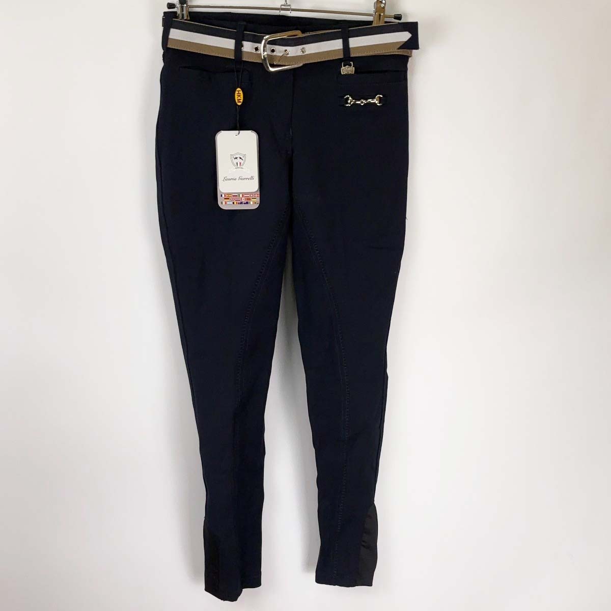 【中古・未使用品】HKM Lauria Garrelli ローリア ギャレリィ フルグリップ キュロット 40 ネイビー レディース 乗馬 馬術