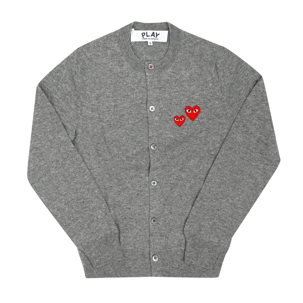 コム・デ・ギャルソン プレイ ダブルハート ワッペン カーディガン AX-N071-051