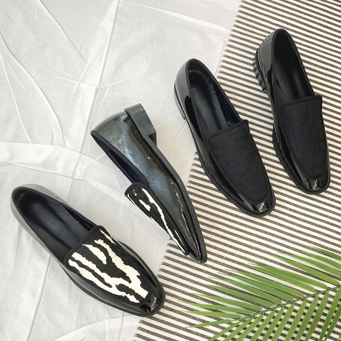 シックなデザイン ユニークな ハラコ コンボ素材 デイリー ローファー 2タイプ 5,022円