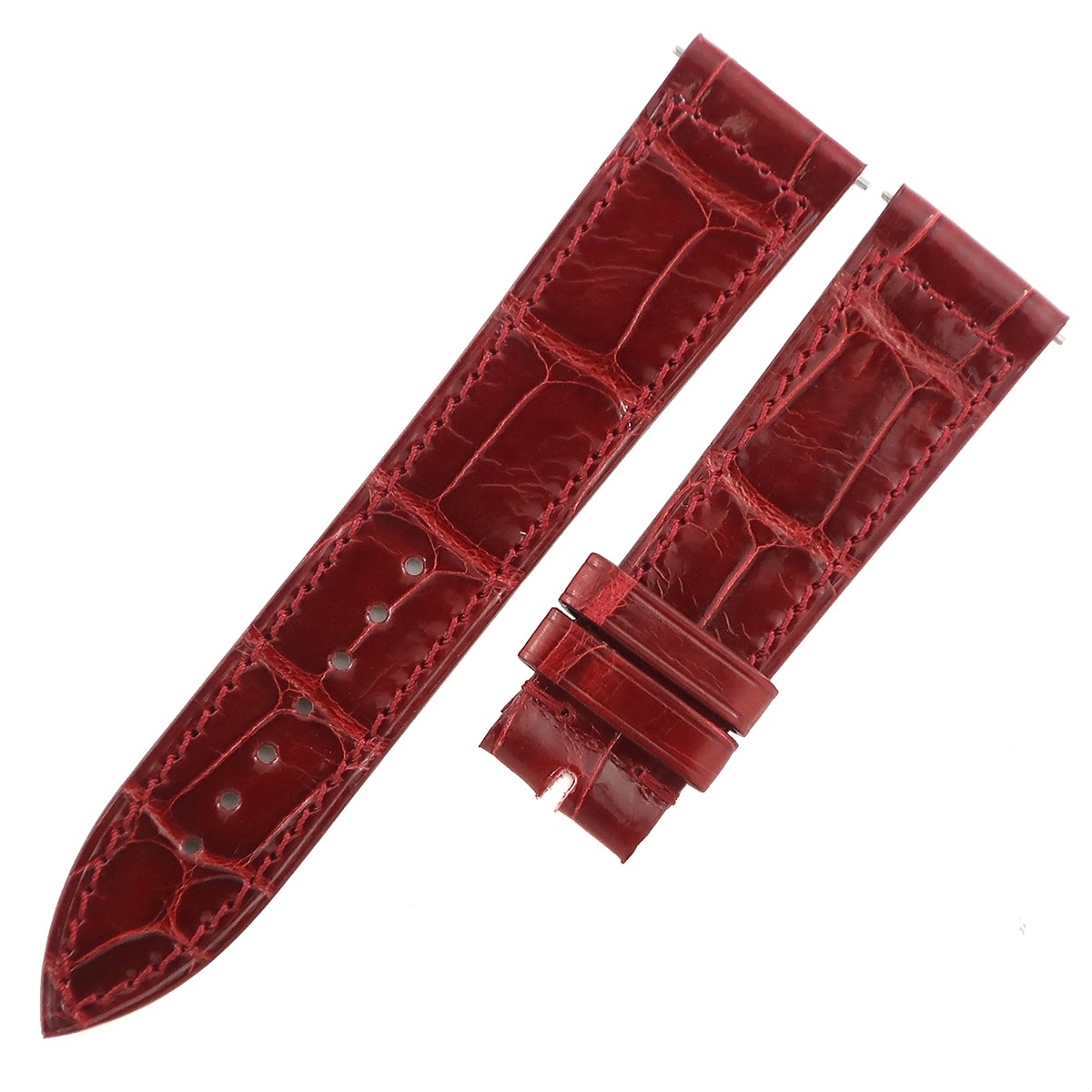 トノウカーベックス(950/952)用 クロコバンド メンズ 未使用 純正 ベルト ストラップ 替え 18mm 赤 3年保証