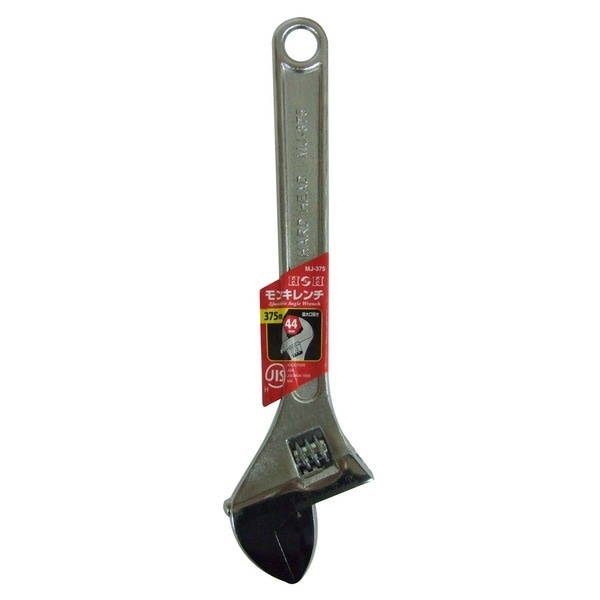 （業務用5セット）H&H モンキーレンチ/作業工具 375mm 目盛付き JIS/H級 MJ-375 業務用/DIY用品/日曜大工/スパナ