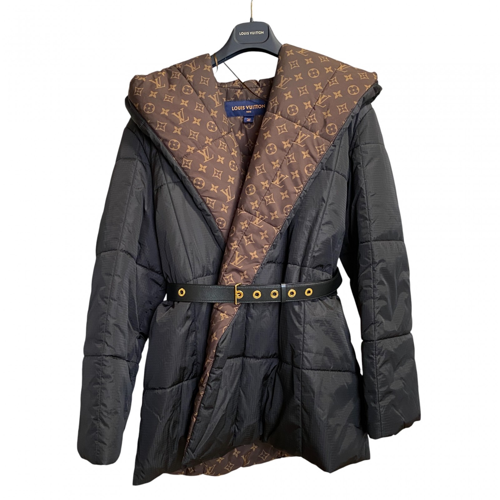 未使用 ルイ ヴィトン LOUIS VUITTON レディース ピローパファーラップコート 1AA8YC #38