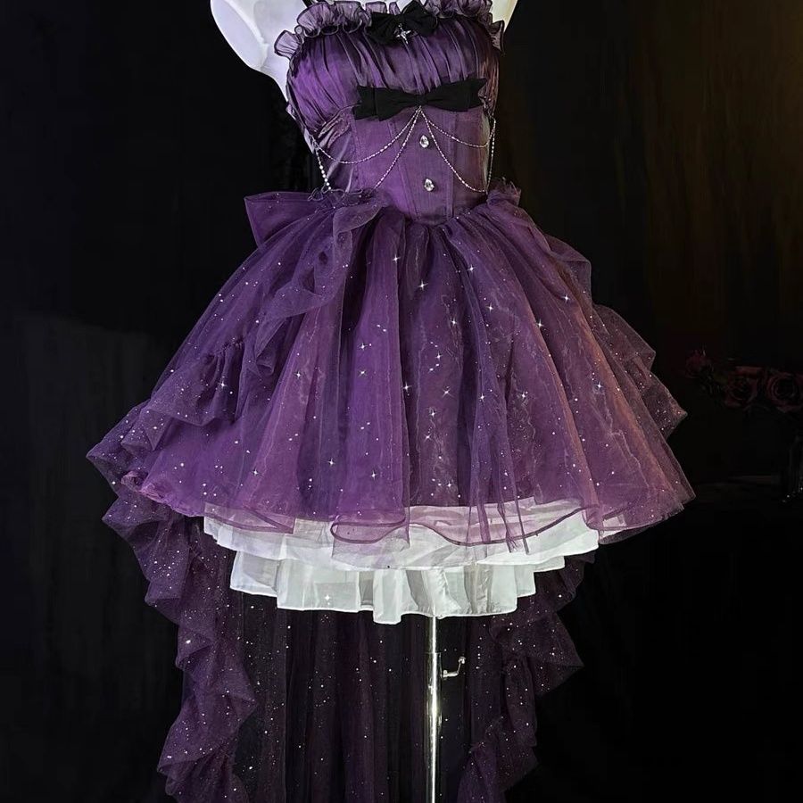 新作 オリジナルデザインロリータ洋装ゴシック風 花嫁半袖ワンピース キャミソールワンピース レディース ロリータ/メイド服/コスプレ/ゴスロリ/かわいい/ハロウィン/ワンピース