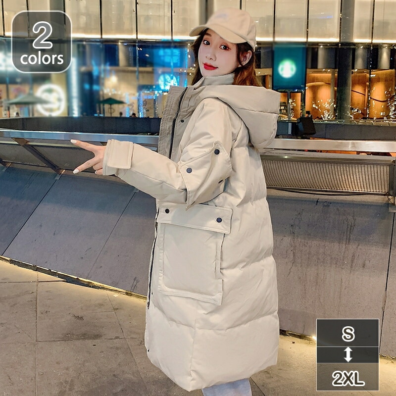 クーポン ダウンコート レディース ロング コート 中綿 登山 軽量 防寒 防風 暖かい 秋冬春 ダウンジャケット トップス レディース ファッション フード付 大きいサイズ 防寒服 カジュアル コー