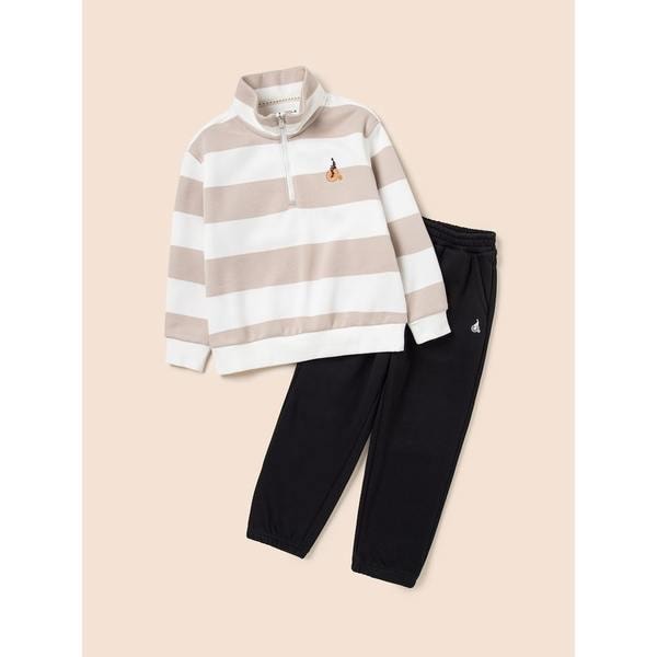 [BEANPOLE KIDS] UNI ビッグストライプ スウェットセット ベージュ (BI4X41U02A)