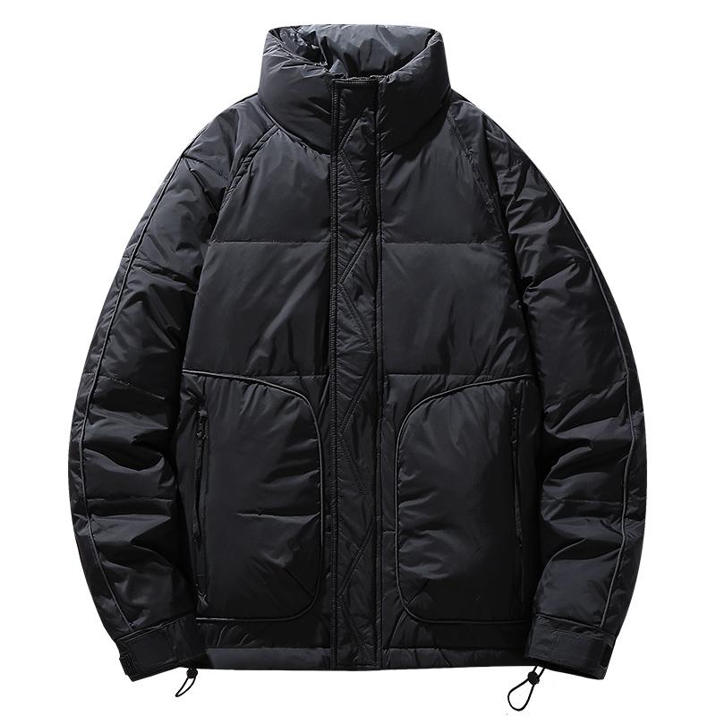 メンズ ダウンジャケット 軽量 ボリュームネック 大きい 立ち襟 ハイネック 作業 無地 シンプル 防風 保温 防寒対策 ボリューム感 大きめポケット