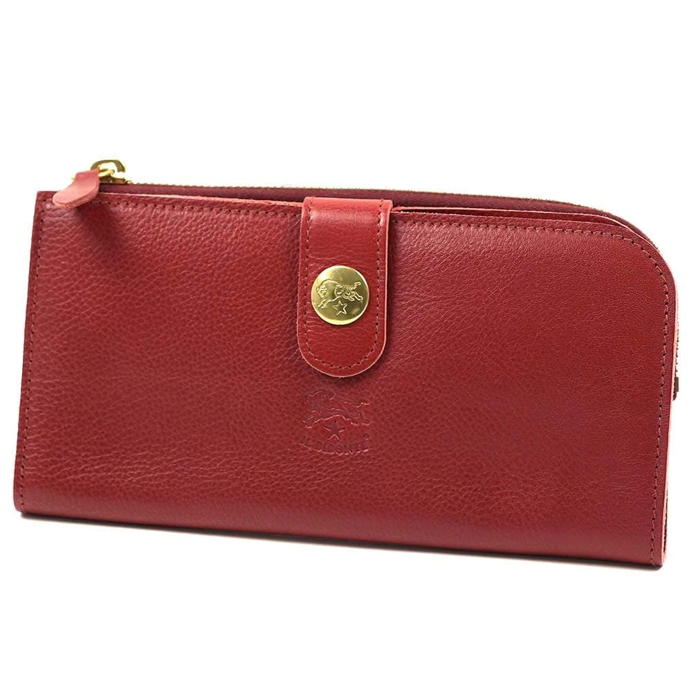 イルビゾンテ 財布 IL BISONTE レディース メンズ ユニセックス SCW011 PV0005 RE160B L字ファスナー小銭入れ付 二つ折り長財布 レッド SCW011-PV0005-RE