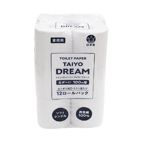 （まとめ）太洋紙業 トイレットペーパー タイヨードリーム 12ロール [x5セット]