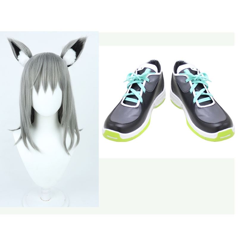 砂狼シロコ コスプレ靴+コスプレウィッグ 砂狼シロコ ブーツ コスプレ 演出服 アニメ 祭り ハロウィン クリスマス 学園祭 文化祭 仮装
