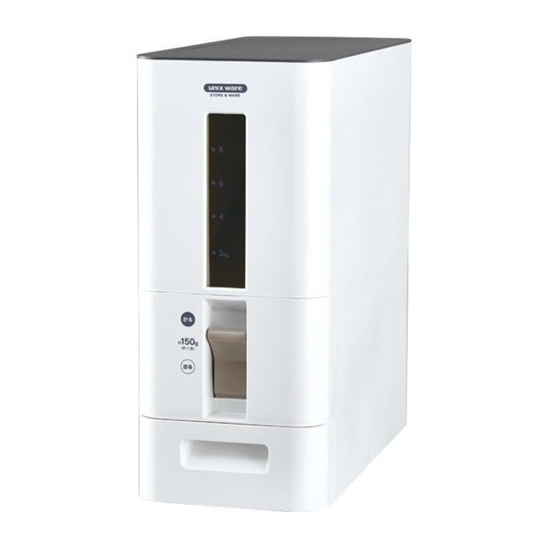 S計量米びつ/ライスストッカー 12kg型 ホワイト 幅18.1cm奥行41.8cm オールプラスチック 洗える