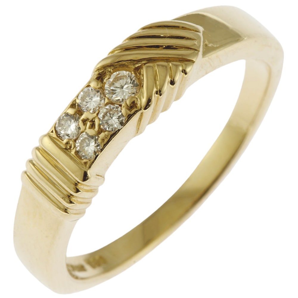 リング 指輪 10.5号 18金 K18イエローゴールド ダイヤモンド 0.07ct 中古 美品