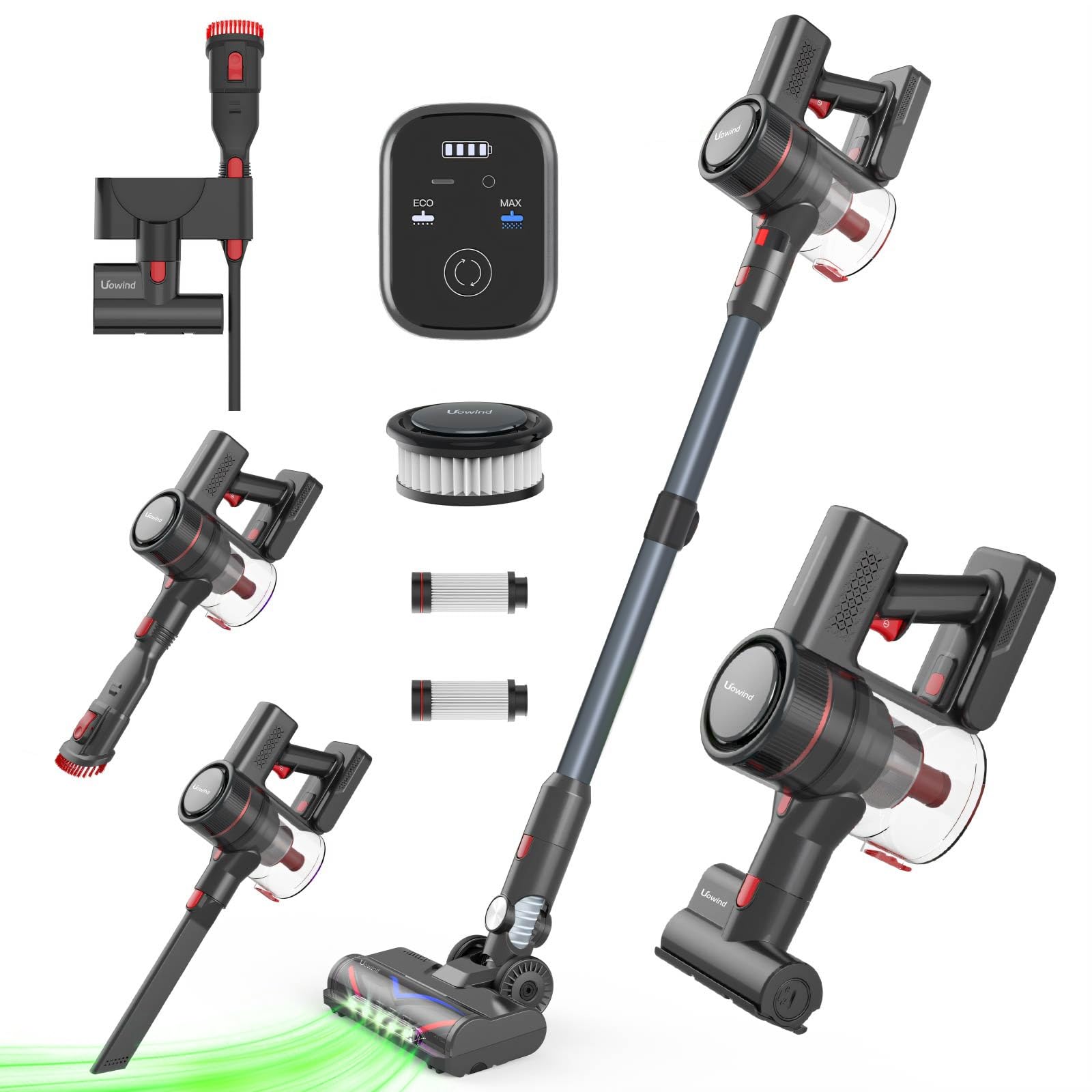 掃除機コードレス Uowind Z16 ハンディクリーナー 充電式 スティッククリーナー 300AW 超強力吸引 65分連続清掃 2WAY 強弱3段階モード 4種類ノズル（布団ダニ取りブラシ含む）7重 17,573円