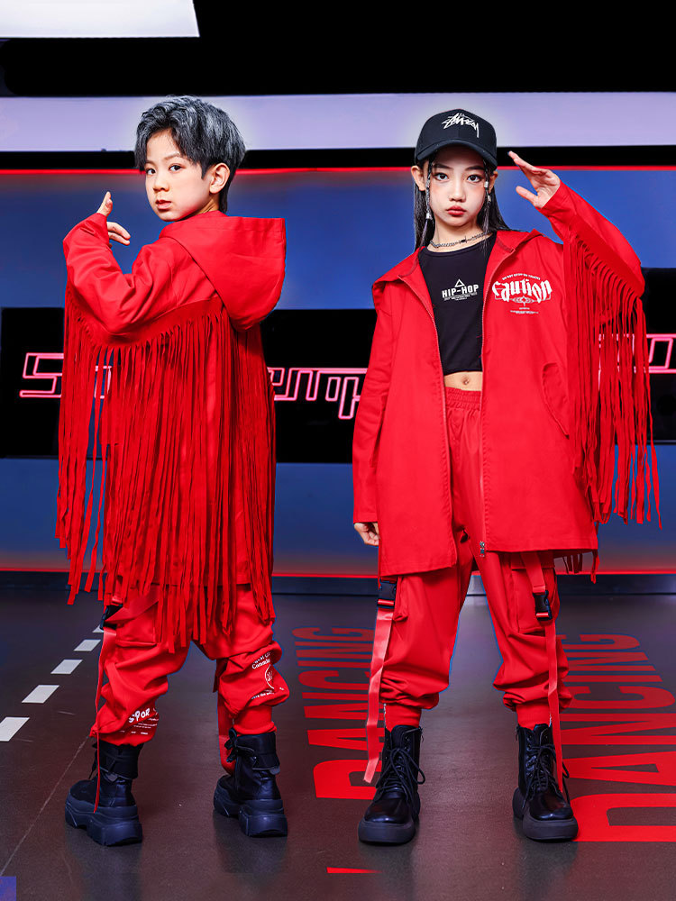 キッズダンス衣装 【短納期】ストリートダンス/ジャズ /ヒップホップ風 男の子子供の日コスチューム セットアップ ジュニア ファッションセット 演奏会 応援団 3