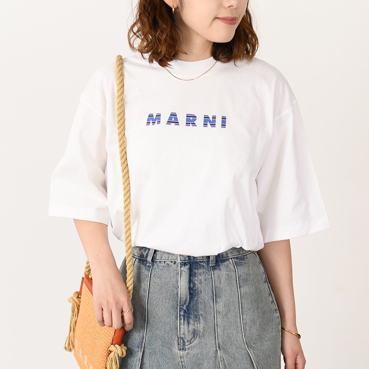 Tシャツ トップス カットソー ロゴ コットンTシャツ HUMU0223HP USCX51 レディース ユニセックス アイボリー コットン ロゴT 半袖 春 夏