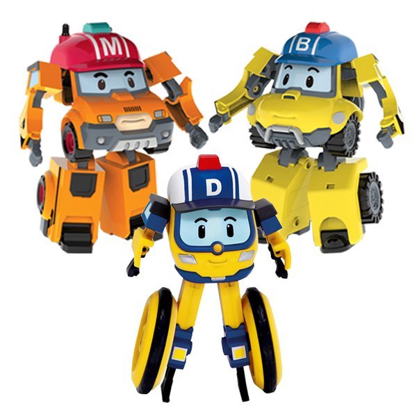 ロボカーポリー 変身ロボット 4インチ マーク バッキー ドローニ砂漠救助隊 3種パック