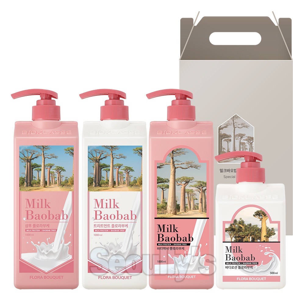 ヘアボディケア 4種 ギフトセット, フローラブーケ 3.5L (シャンプー+トリートメント+ボディーソープ+ボディローション)