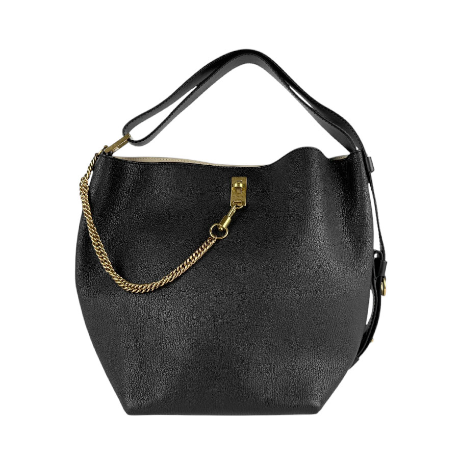 ジバンシィ GIVENCHY ハンドバッグ GVバケット レザー ブラック ゴールド レディース z4574