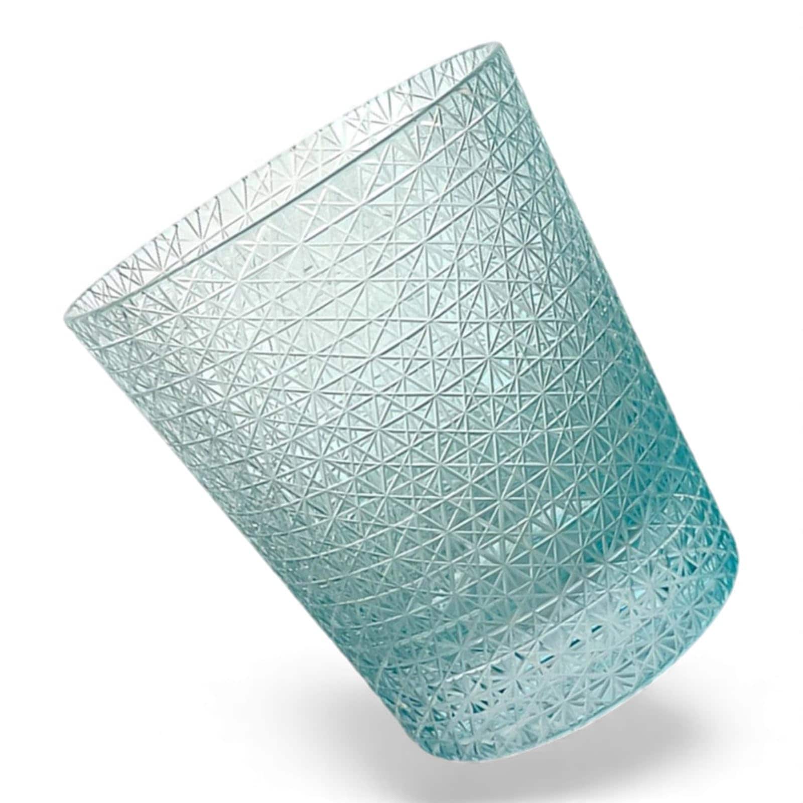 匠美風 ディナー ラグゼ 切子 グラス カップ Φ80xH90mm 220cc 線彫り小紋 空色 煌雅 PNO.332838