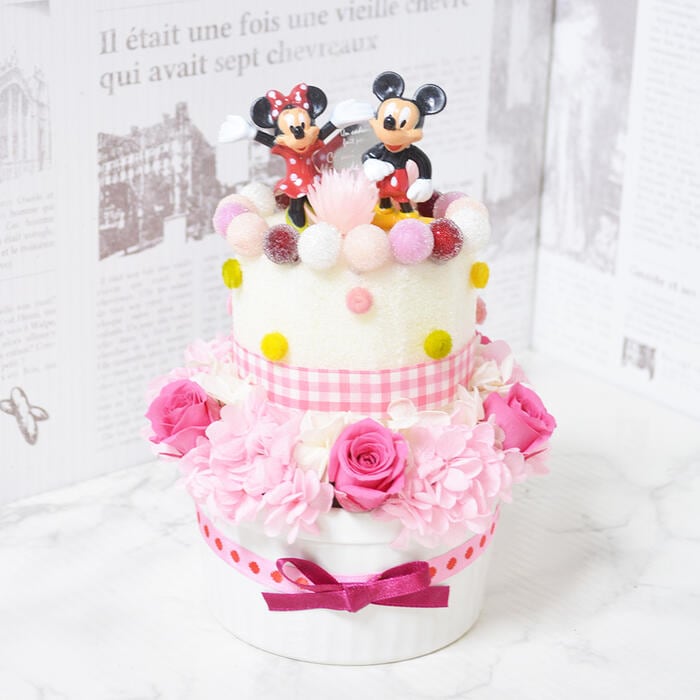 プリザーブドフラワー フラワーケーキ ミッキー&ミニー 5,278円