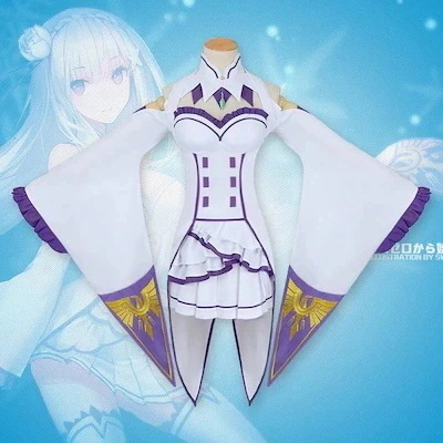 エミリアコス服 ゼロから始める異世界生活 ゲーム 変装 コスプレ衣装 コスチューム アニメ 仮装期間限定30％パーティーイベント用品コスプレ変装仮装