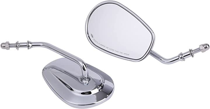 ハーレー ミラー バックミラー 左右セット 各種 スポーツスター ダイナ ソフテイル ツーリング オーバル 純正タイプ 社外品(シルバー)