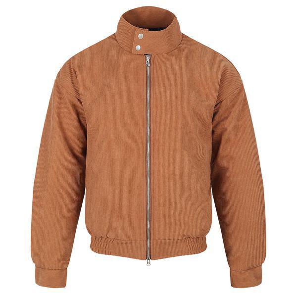 メンズ ミニマル コーデュロイ ヘリンボーン ジップアップ ジャンパー RB JKW Q059 ベージュ_P409079449