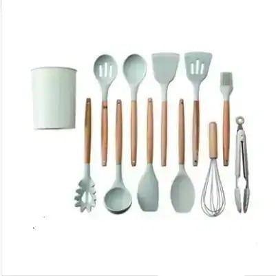 大好評is木柄シリカゲル調理器具12点鍋にくっつかないシャベルキッチンツール調理シャベルベイクセット 4,988円
