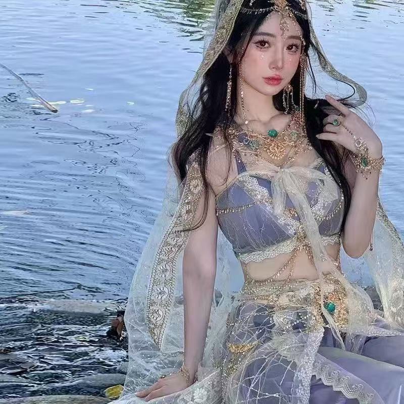 敦煌飛天 漢服女性 ステージ衣装 中華風 コスプレ 仙女服 華服 撮影 ハロウィン変装 イベントお祭り