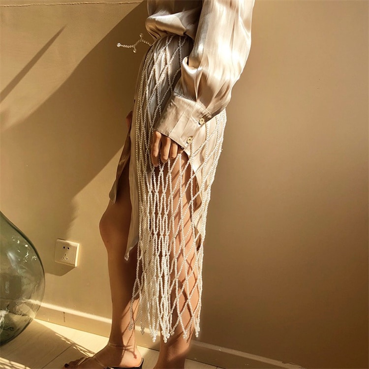 早い者勝ち 春のコーデ パール&フリンジ ウエストアクセ ロングドレス用 サッシュベルト ベルト