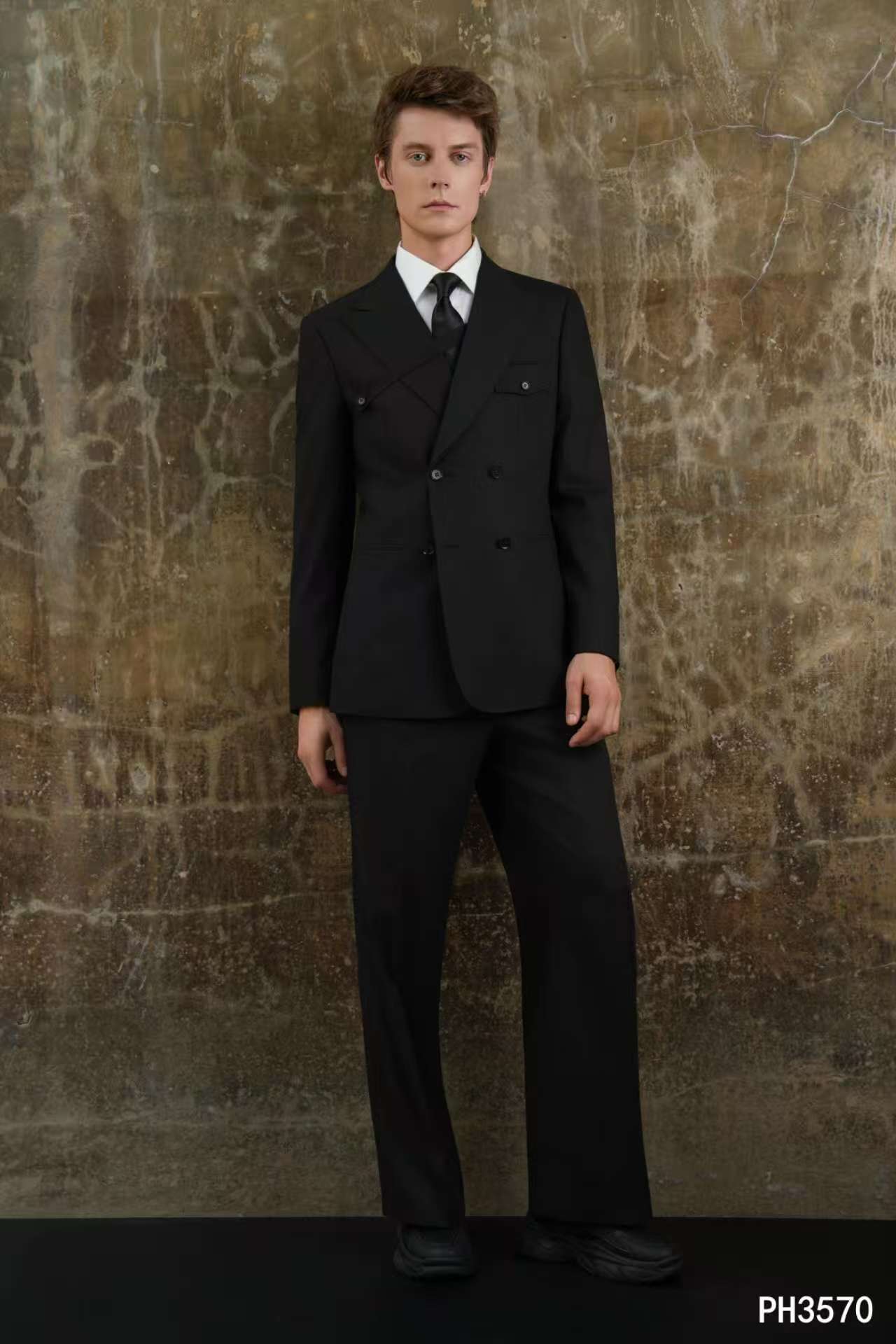タキシード ブラック ジャケット パンツの2点セット 新郎衣装