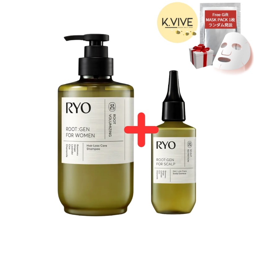 ルートゼン  女性/メンズ 脱毛症状ケア/毛根強化 シャンプー 515ml+頭皮エッセンス80mlセット/クーリングシャンプー/ヘアボリュームシャンプー/弱酸性ヴィーガン/脱毛ケア/シャンプー韓国