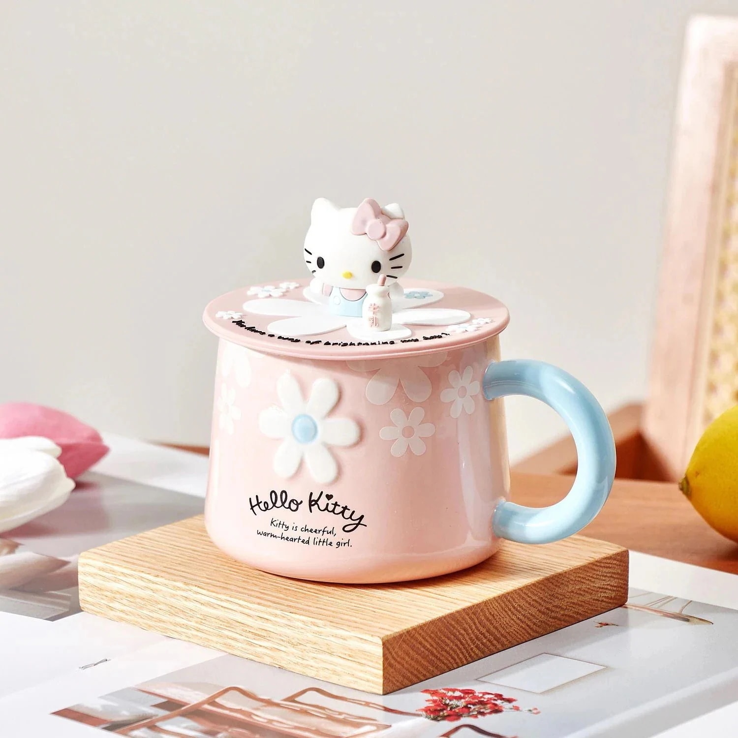 新色追加1つ買うと10個無料 サンリオハローキティかわいいマグカップセラミック家庭用水カップセラミックカップ蓋付き水カップ高級