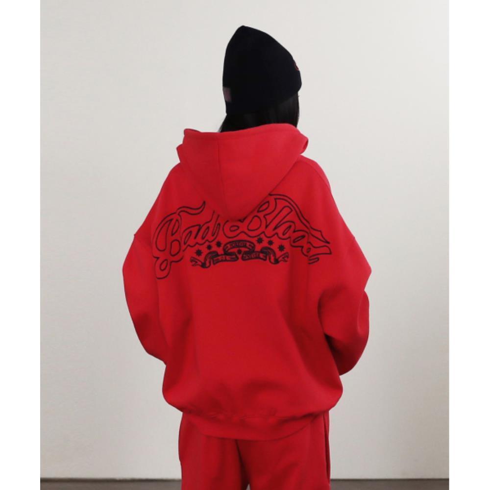 BADBLOOD Mystic Capsule Hooded Zip-Up Fleece Red w-hde24